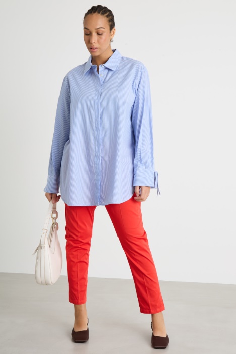 Poplin tunic with ties Intrend