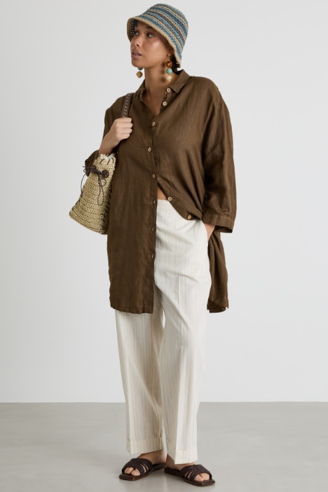 Wide-Fit Tunic with Side Slits Intrend