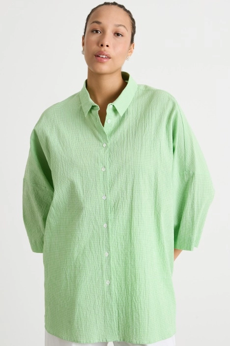 Seersucker blouse - Intrend