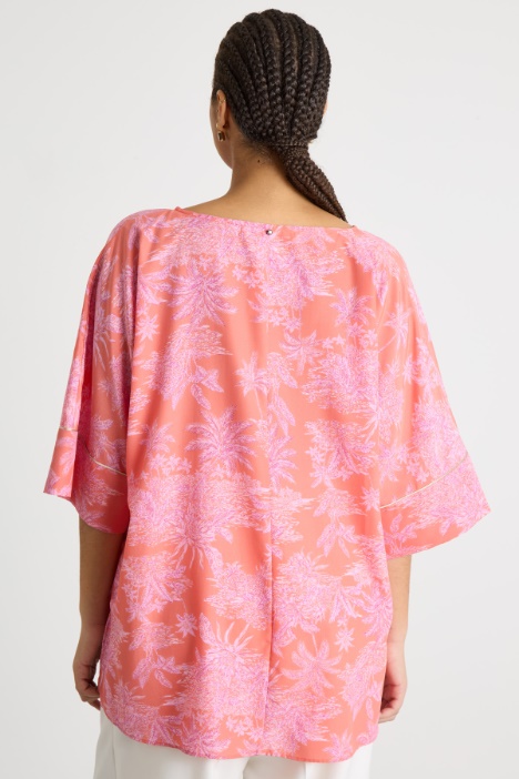 Casacca in crepe de chine stampato