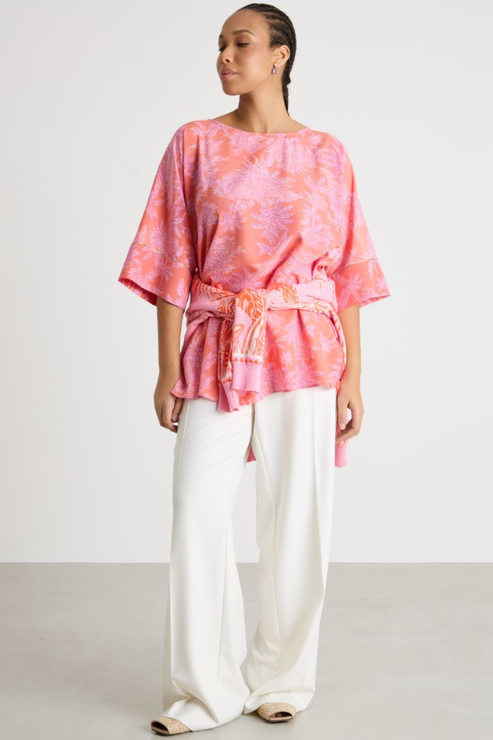 Printed crepe de chine tunic Intrend