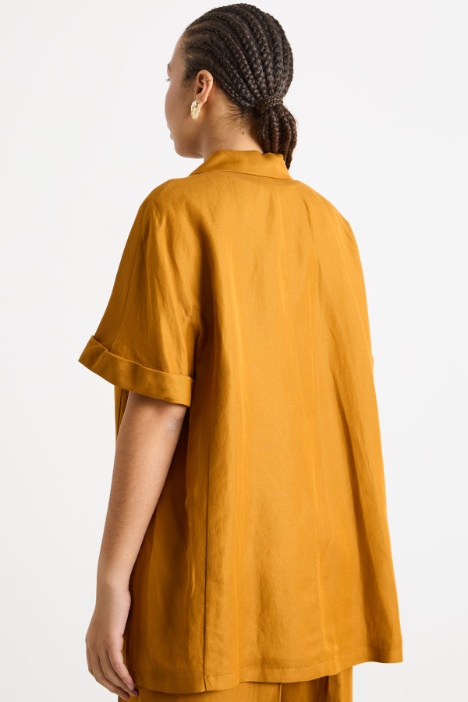 Casacca in twill con maniche corte