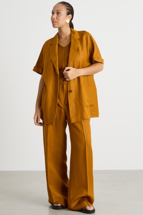 Short-sleeved twill overshirt Intrend