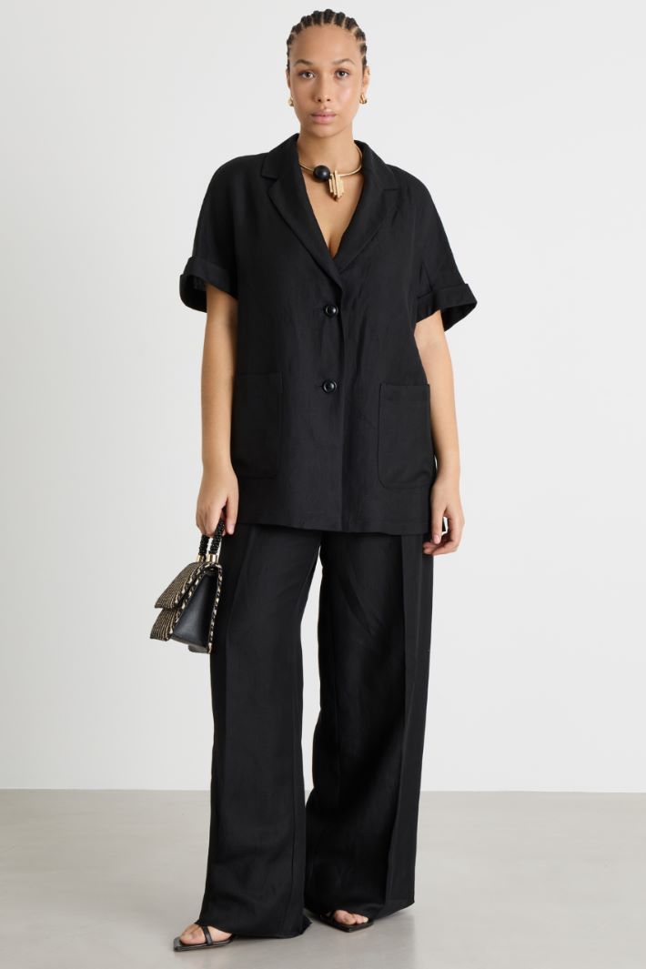 Short-sleeved twill overshirt Intrend