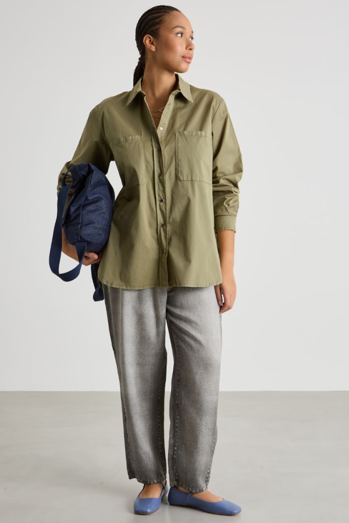 Gabardine tunic with pockets Intrend
