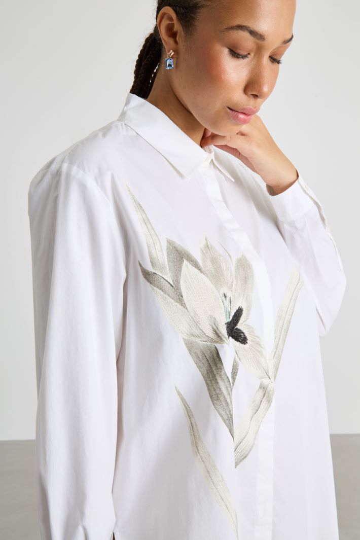 Placement-print poplin blouse Intrend - 3