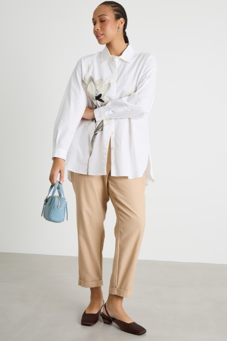 Placement-print poplin blouse Intrend