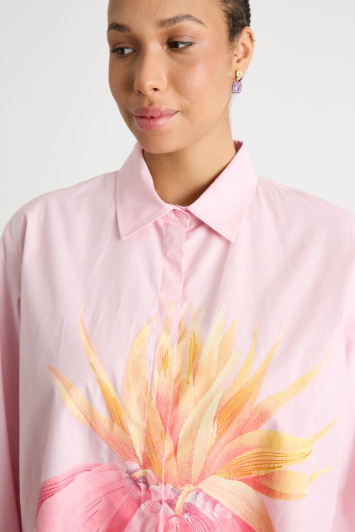 Placement-print poplin blouse Intrend - 3