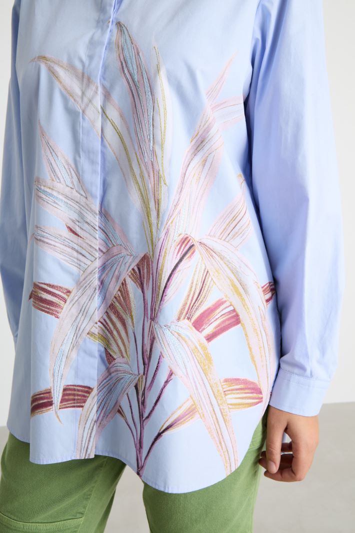 Placement-print poplin blouse Intrend - 3