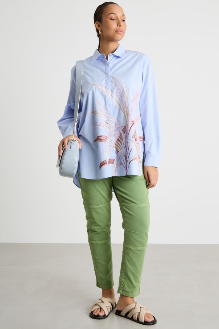Placement-print poplin blouse Intrend
