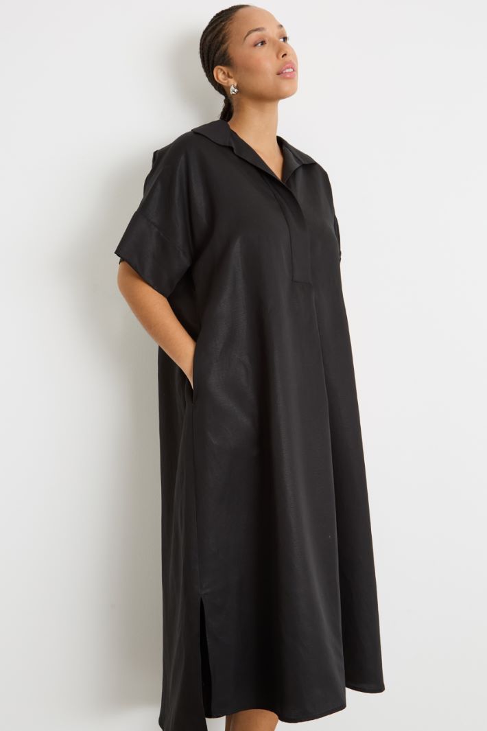 Long linen-blend dress Intrend - 2