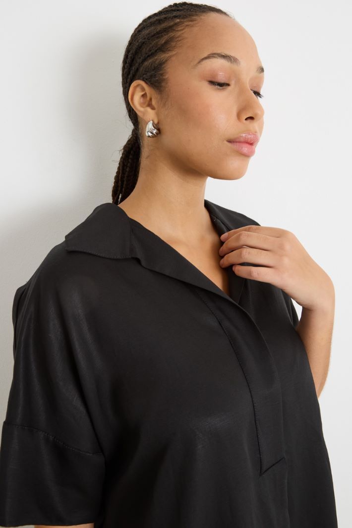 Long linen-blend dress Intrend - 3