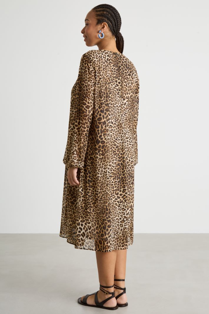 Animal print georgette dress Intrend - 4
