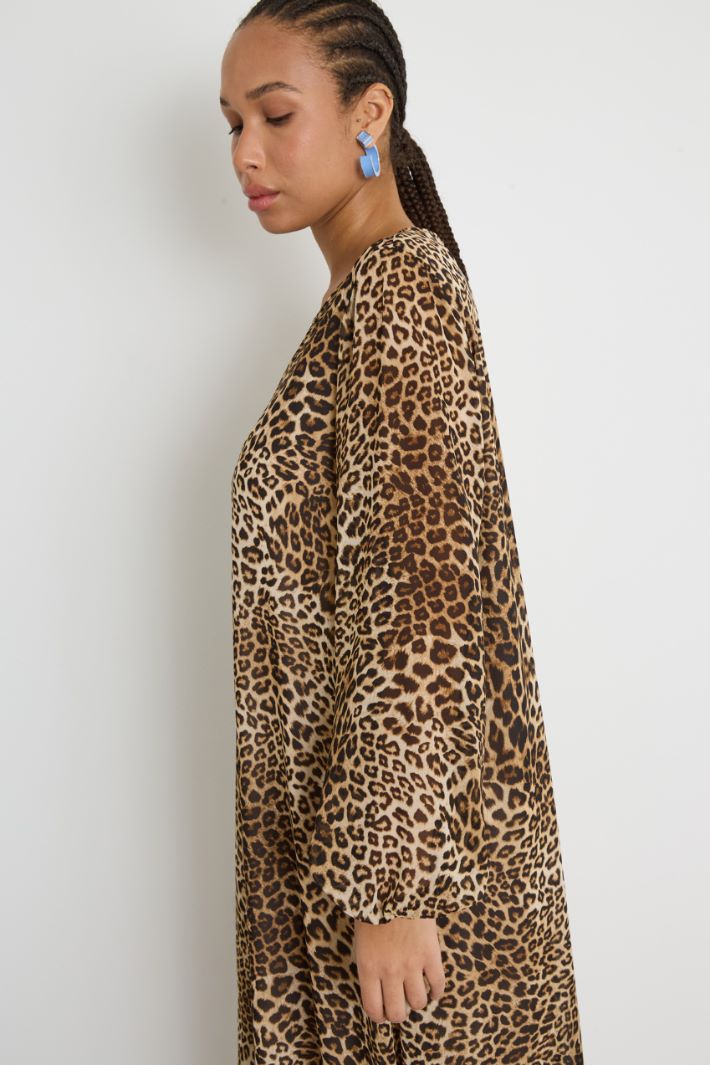 Animal print georgette dress Intrend - 3