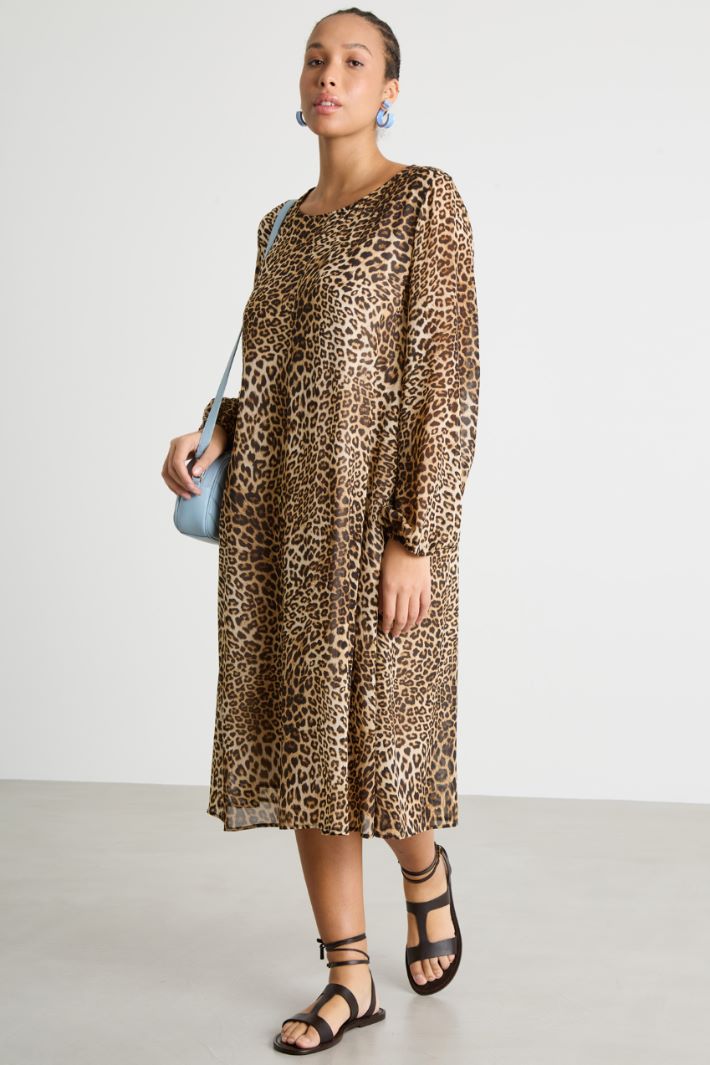Animal print georgette dress Intrend