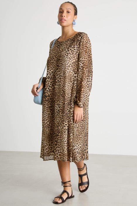 Animal print georgette dress Intrend