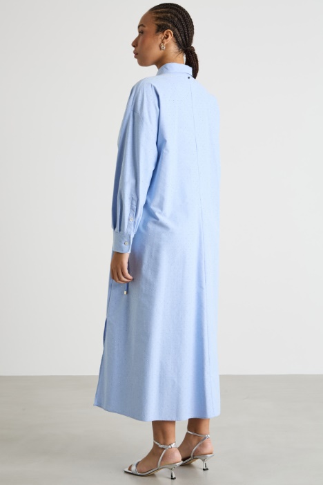 Abito chemisier lungo in Oxford