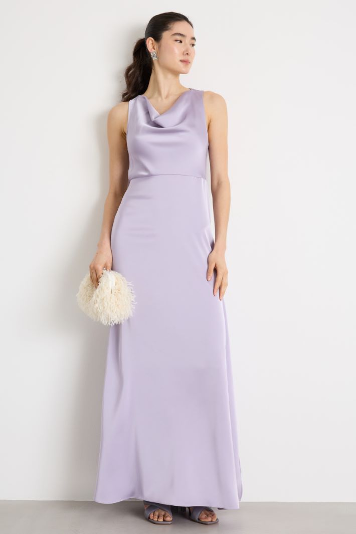 DB MOON Maxi Abito Estivo Donna Manica Corta Con Tasche - Viola, Taglie Forti XX-Large (US 20-22)
