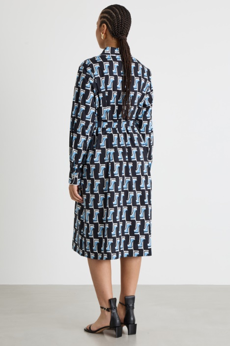 Vestido camisero de popelina