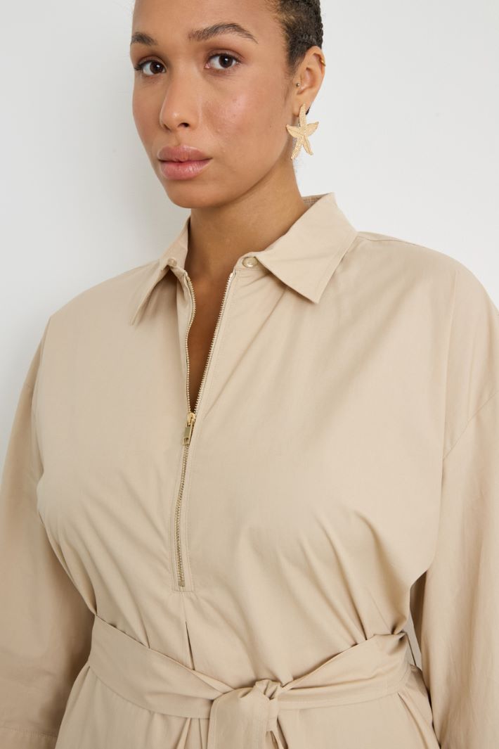 Belted poplin shirt dress Intrend - 3