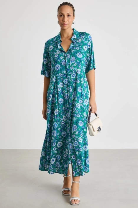 Long printed shirt dress - Intrend