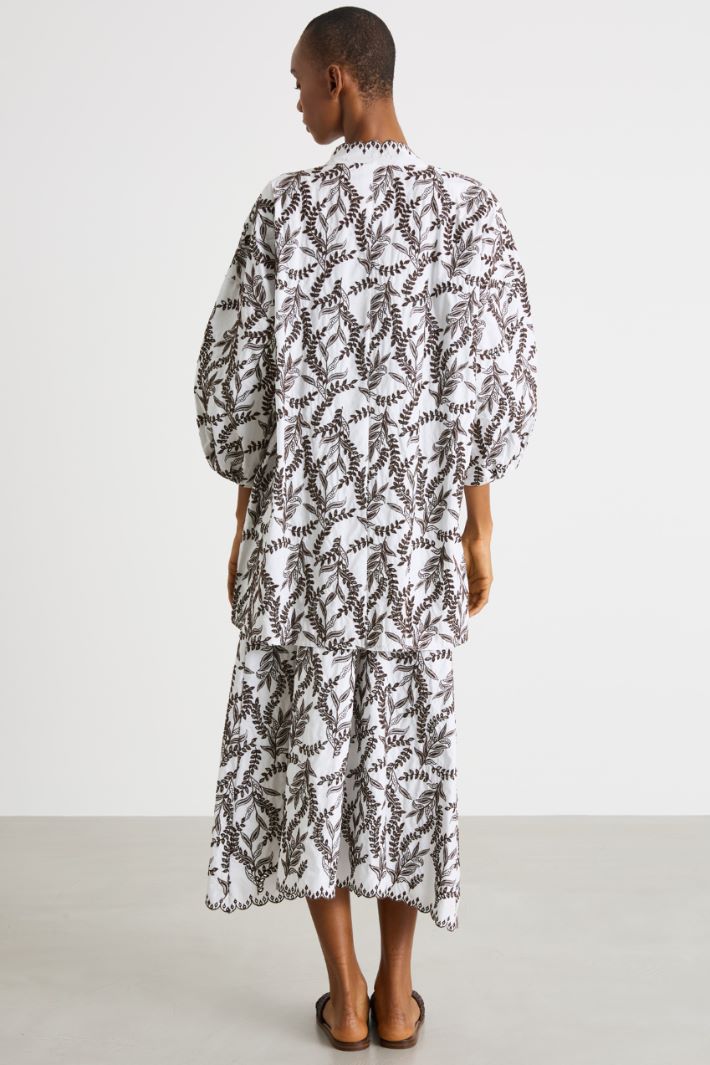 Embroidered poplin kimono Intrend - 4