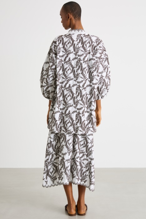 Kimono in popeline ricamato