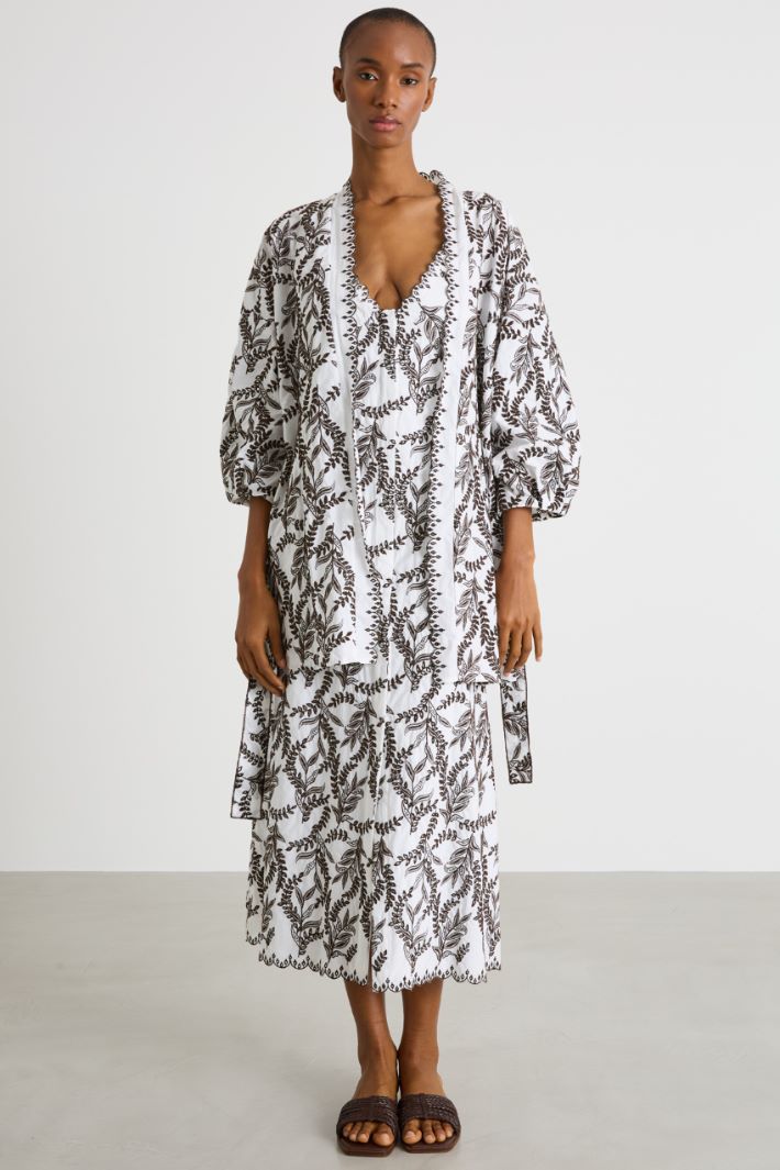 Embroidered poplin kimono Intrend - 2