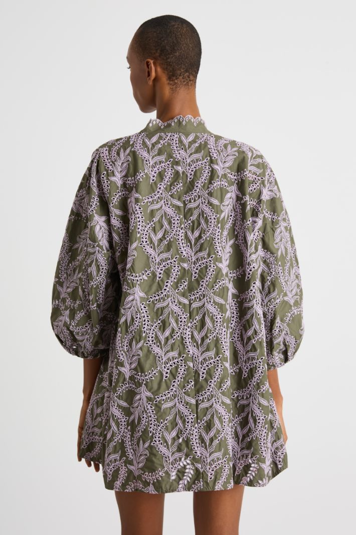 Embroidered poplin kimono Intrend - 4