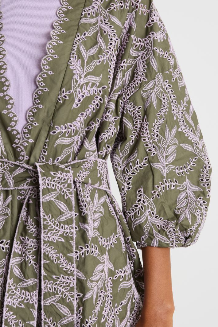 Embroidered poplin kimono Intrend - 3