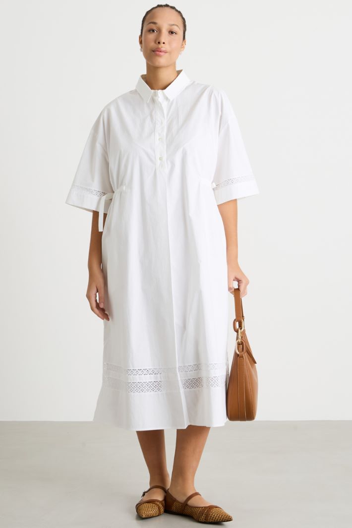Lace-trimmed shirt dress Intrend