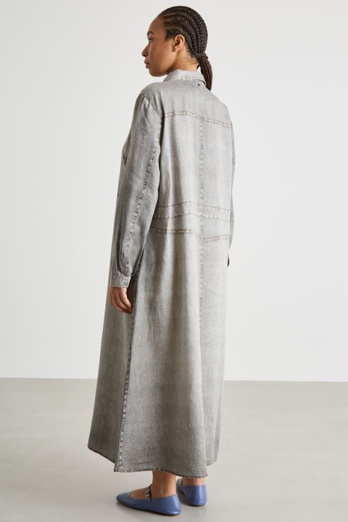 Denim-effect shirt dress Intrend - 4