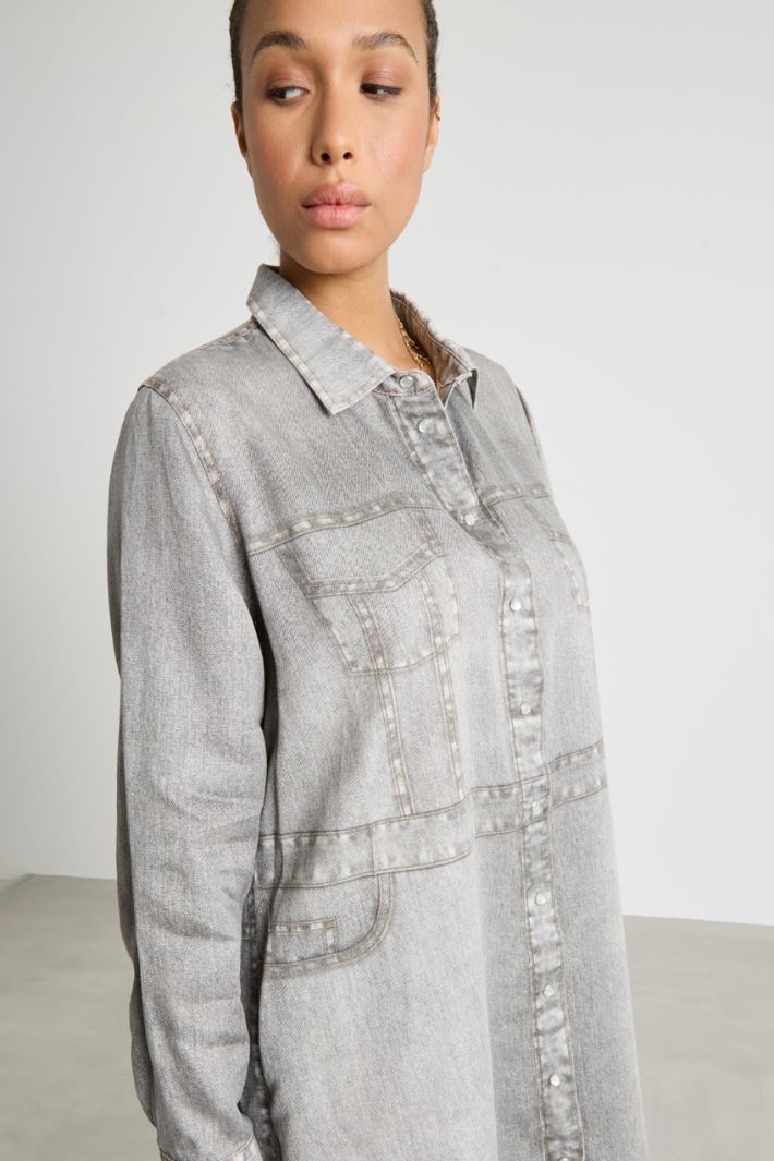 Denim-effect shirt dress Intrend - 3