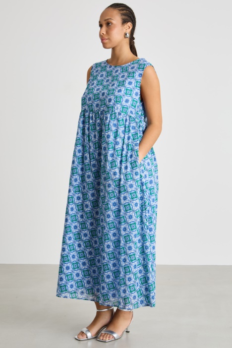 Abito lungo in mussola stampata