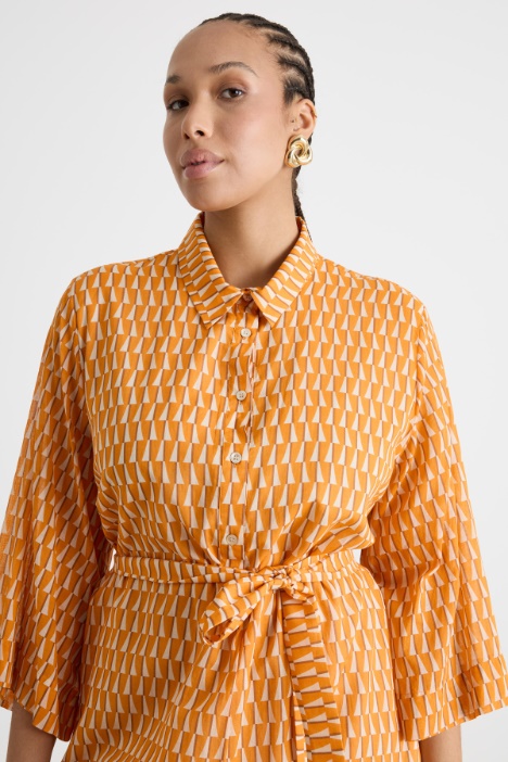 Vestido de voile estampado