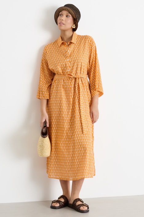 Printed Voile Dress Intrend