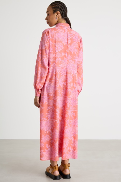 Abito chemisier in crepe de chine stampato