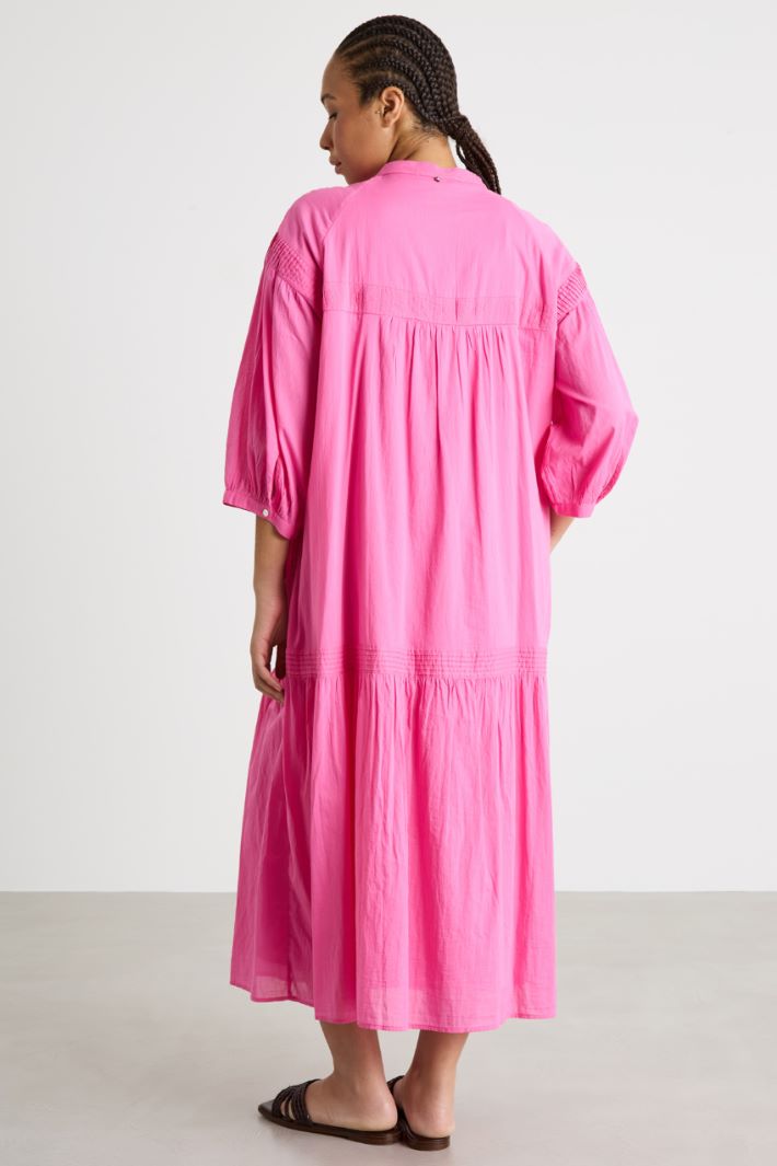 Long muslin dress with pleat detail Intrend - 4