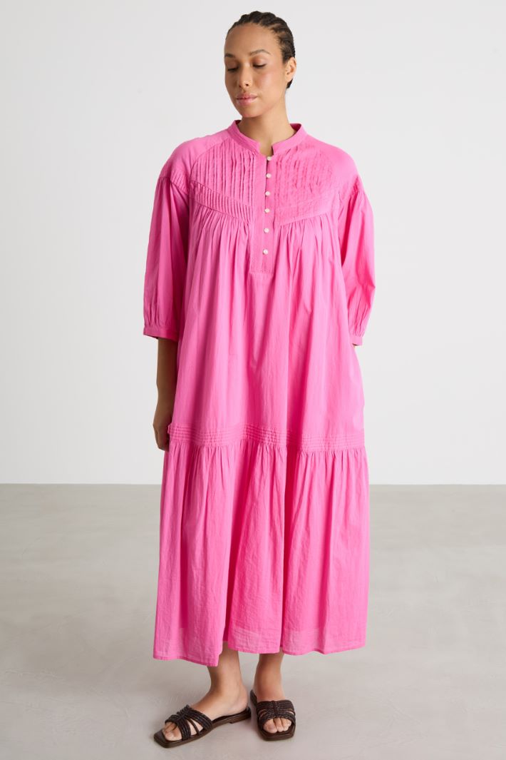 Long muslin dress with pleat detail Intrend - 2