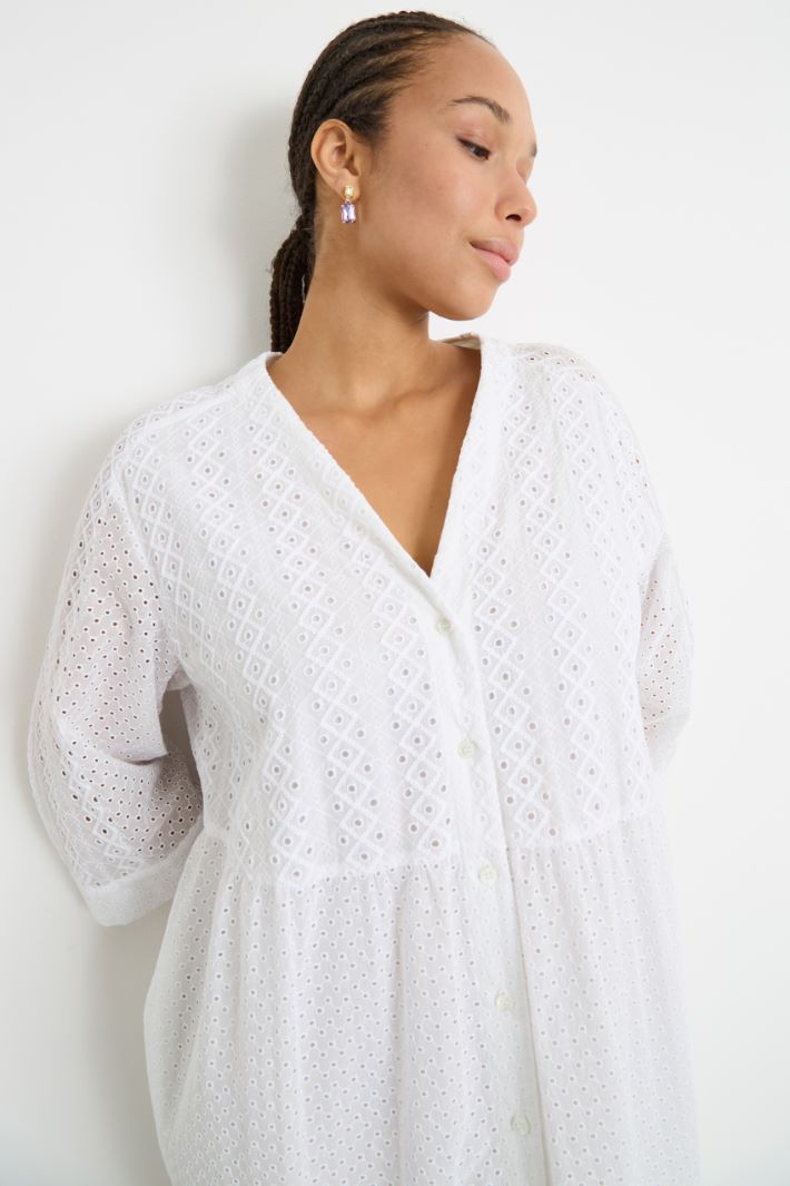Broderie anglaise shirt dress Intrend - 3