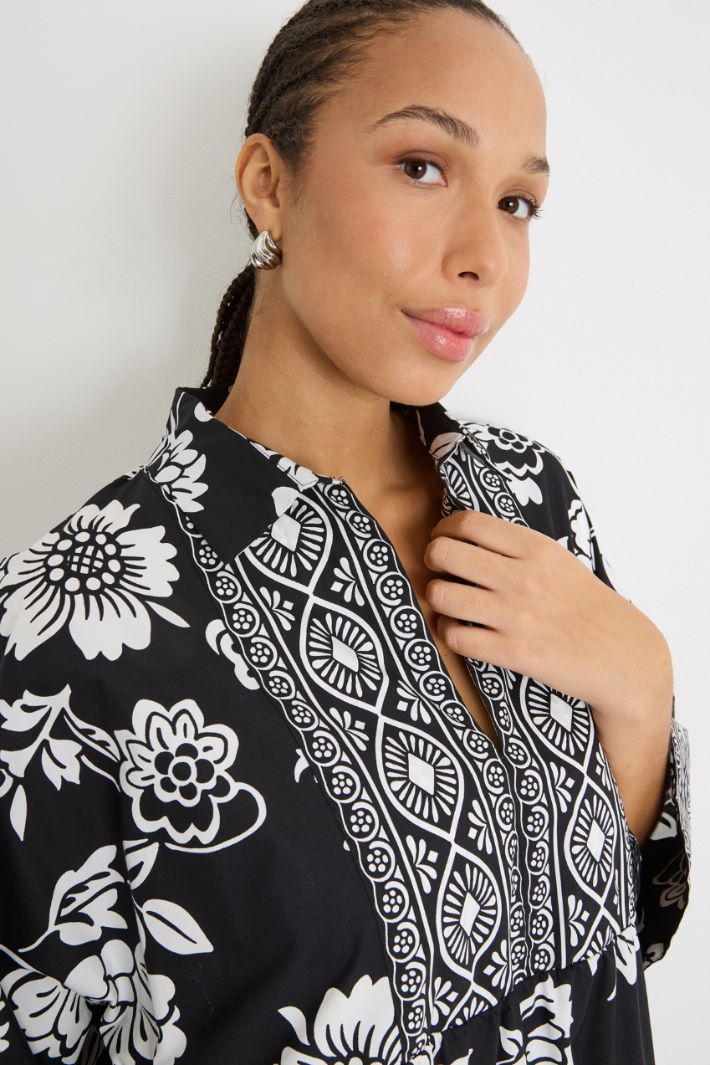 Printed poplin dress Intrend - 3