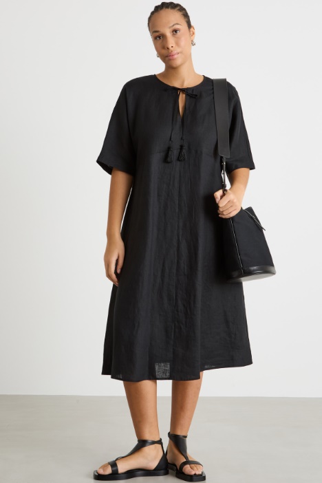 Loose-fitting dress with ties Intrend
