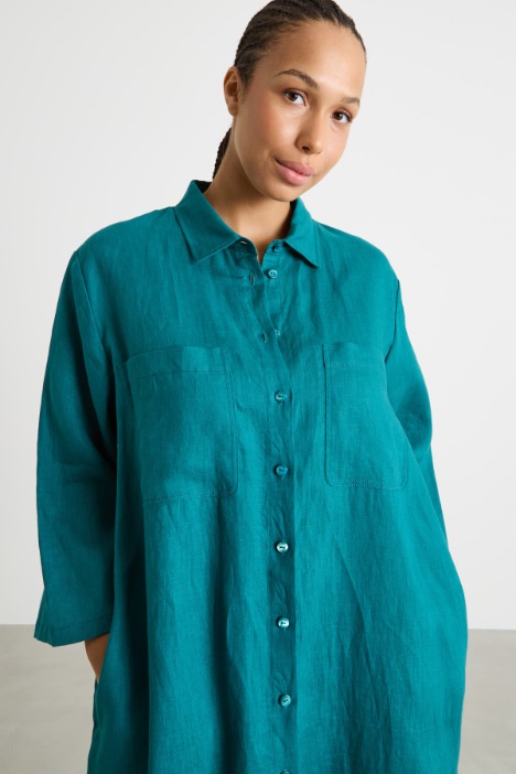 Abito chemisier in tela con tasche