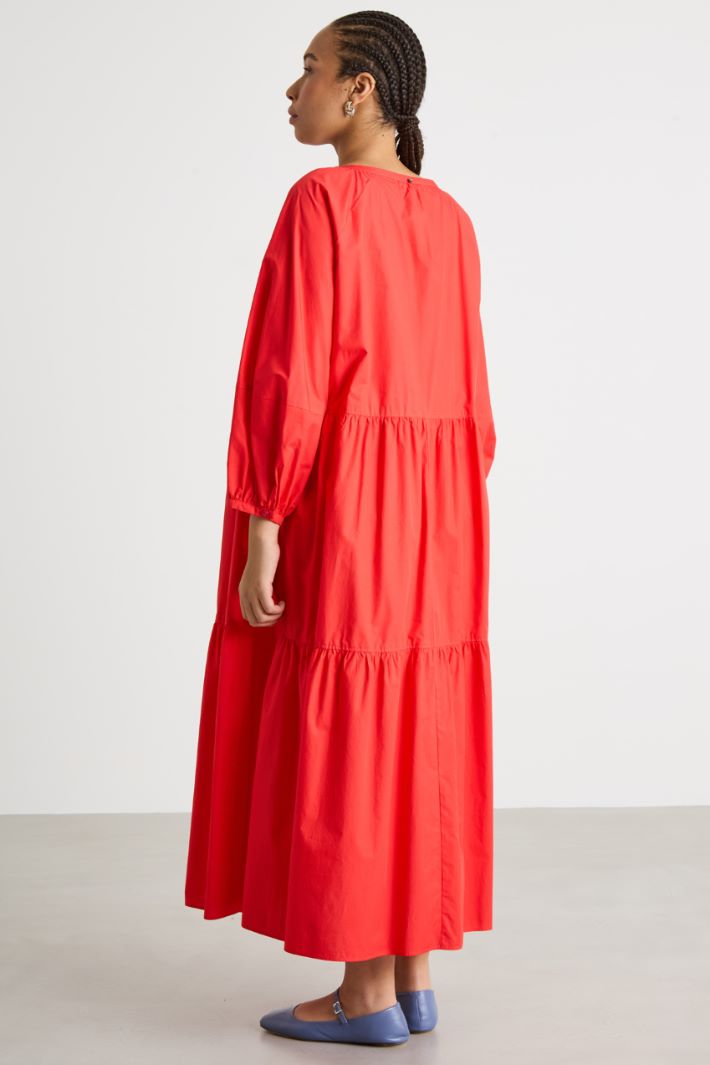 Long tiered poplin dress Intrend - 4