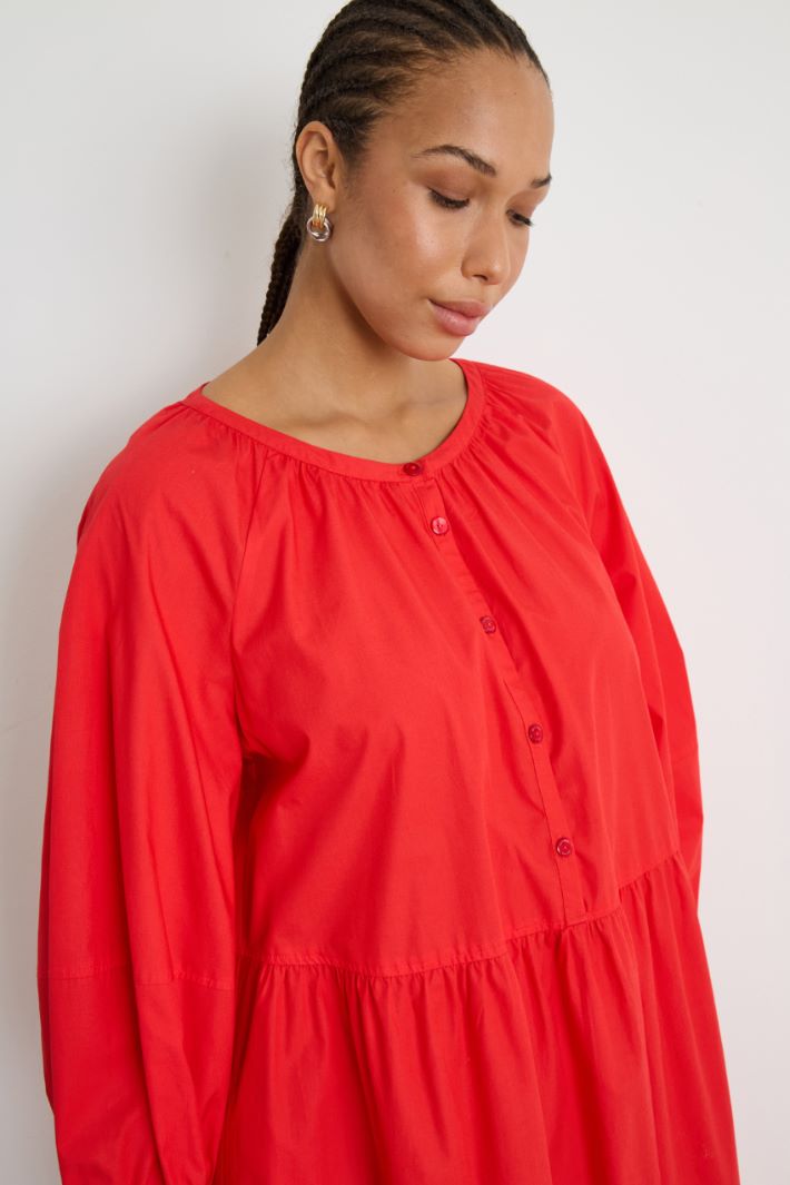 Long tiered poplin dress Intrend - 3