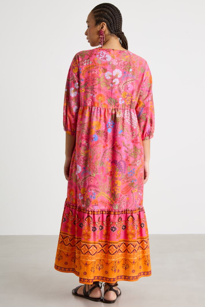 Long printed canvas dress Intrend - 4