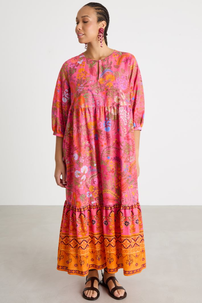 Long printed canvas dress Intrend - 2