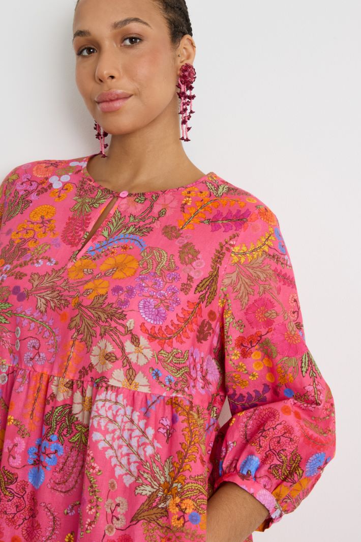 Long printed canvas dress Intrend - 3