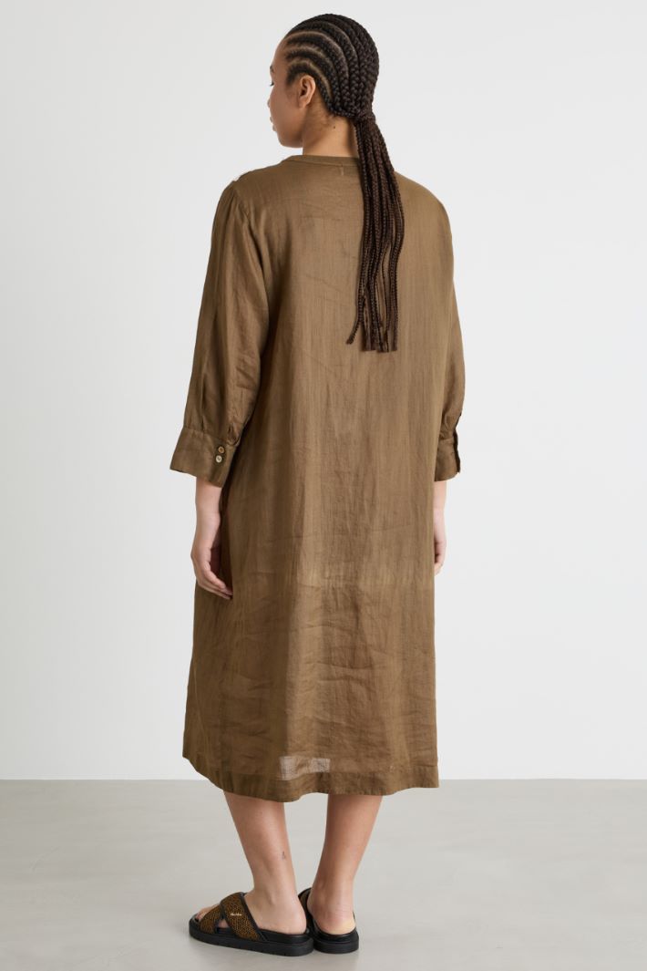 Ramie Shirt Dress with Slip Intrend - 4