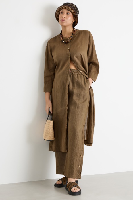 Ramie Shirt Dress with Slip Intrend